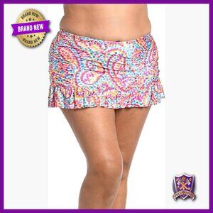 Plus Size Skirted Bikini Bottom Nylon Spandex Tummy Control Swimwear